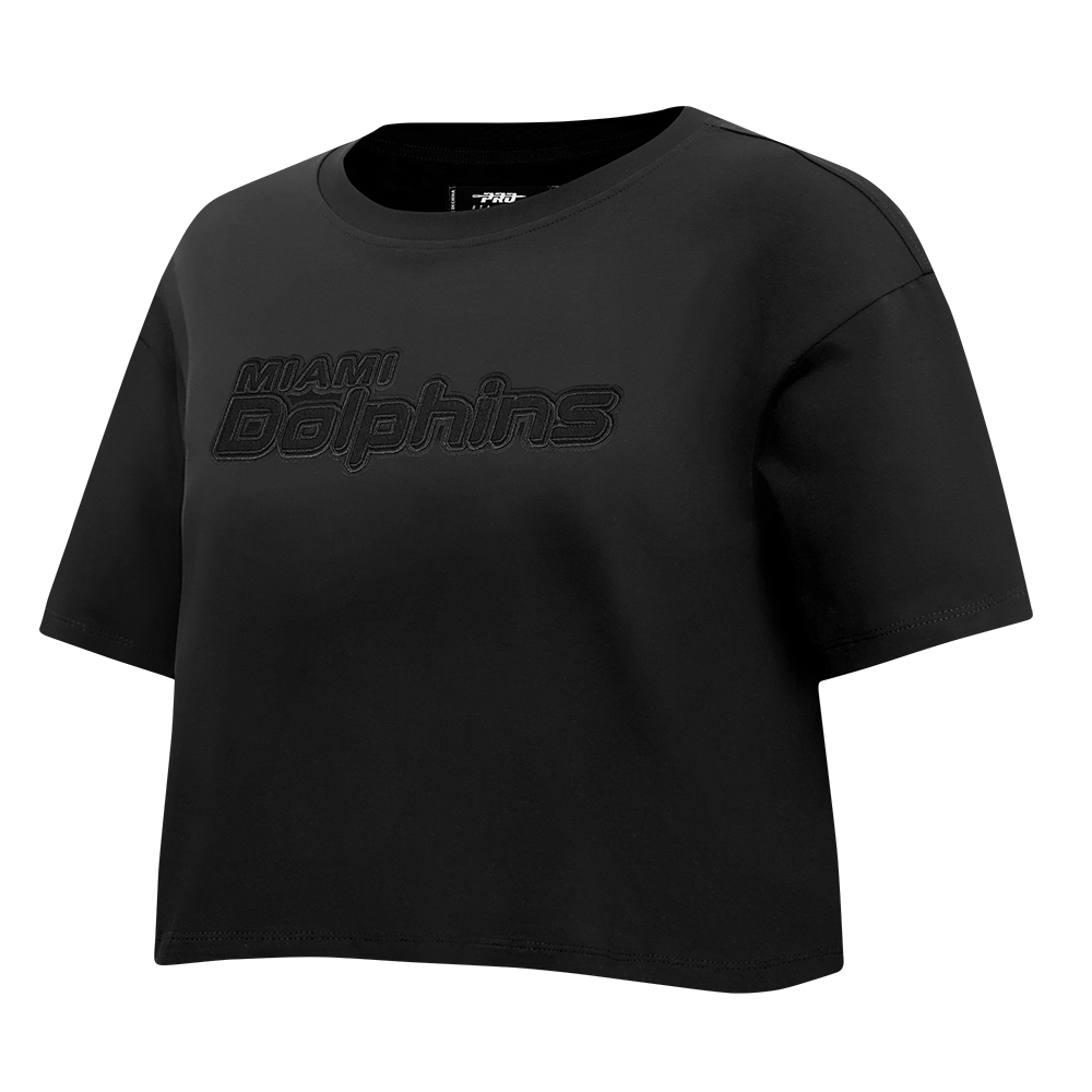 NFL MIAMI DOLPHINS NEUTRAL WOMEN'S BOXY TEE (BLACK)