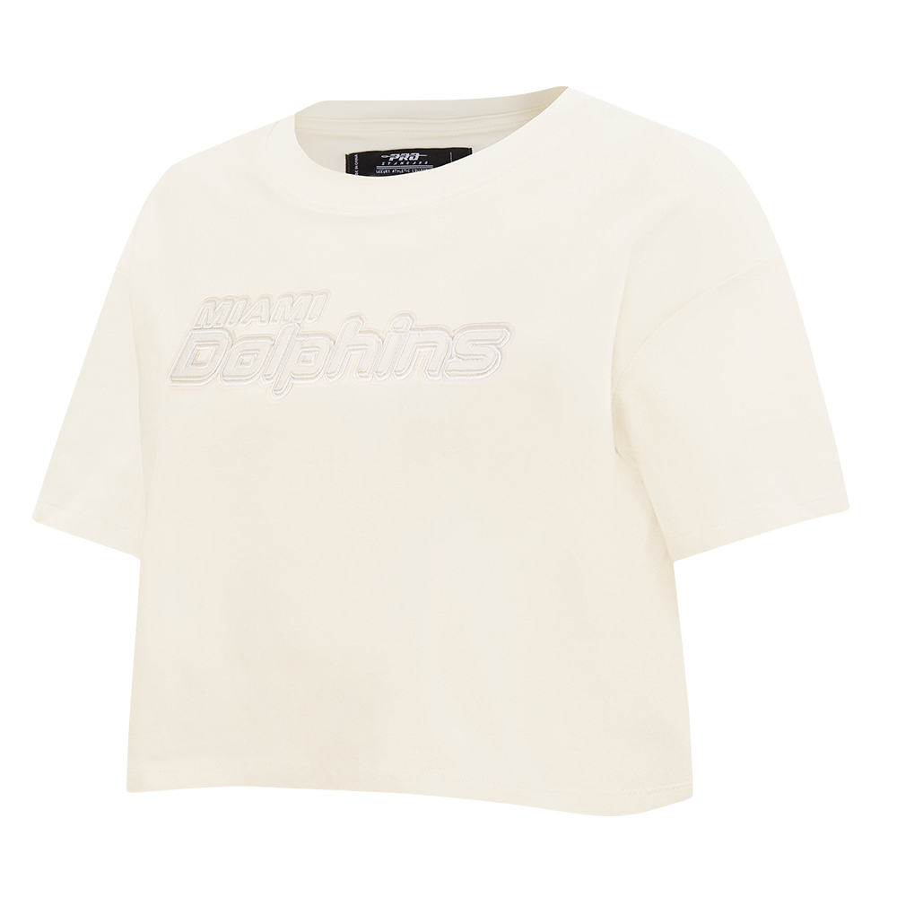 NFL MIAMI DOLPHINS NEUTRAL WOMEN'S BOXY TEE (EGGSHELL)