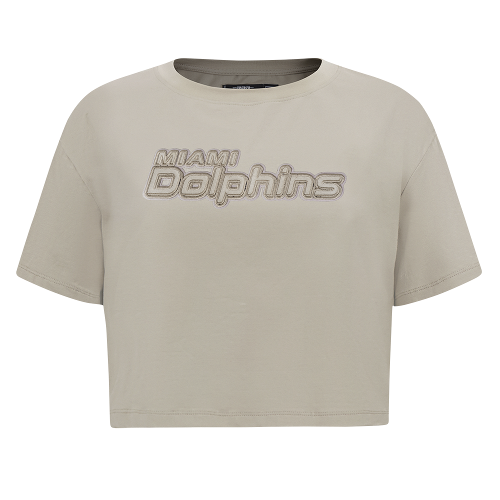 NFL MIAMI DOLPHINS NEUTRAL T-SHIRT EN JERSEY SIMPLE À COUPE CARRÉE (TAUPE)