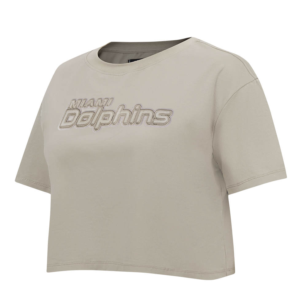 NFL MIAMI DOLPHINS NEUTRAL T-SHIRT EN JERSEY SIMPLE À COUPE CARRÉE (TAUPE)