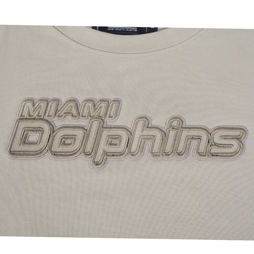 NFL MIAMI DOLPHINS NEUTRAL T-SHIRT EN JERSEY SIMPLE À COUPE CARRÉE (TAUPE)