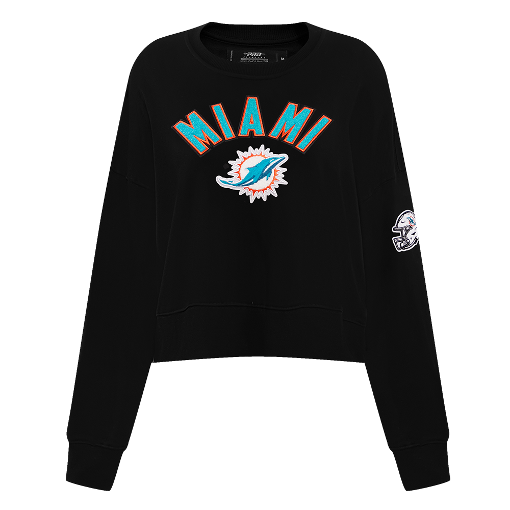 NFL MIAMI DOLPHINS CLASSIC WOMEN'S CREWNECK (BLACK)