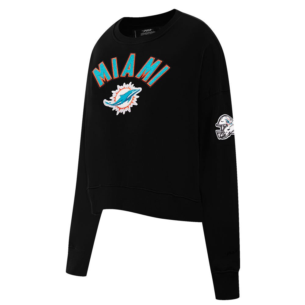 NFL MIAMI DOLPHINS CLASSIC WOMEN'S CREWNECK (BLACK)