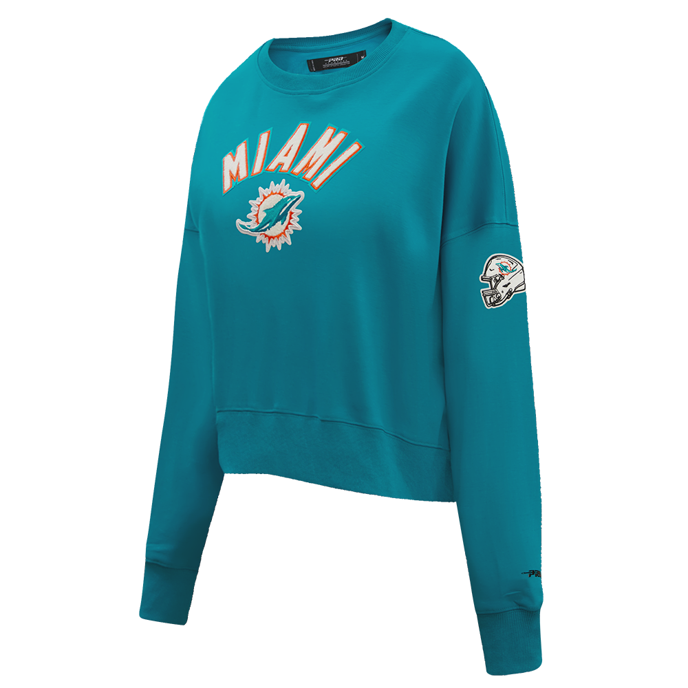 NFL MIAMI DOLPHINS CLASSIC WOMEN'S CREWNECK (TEAL)