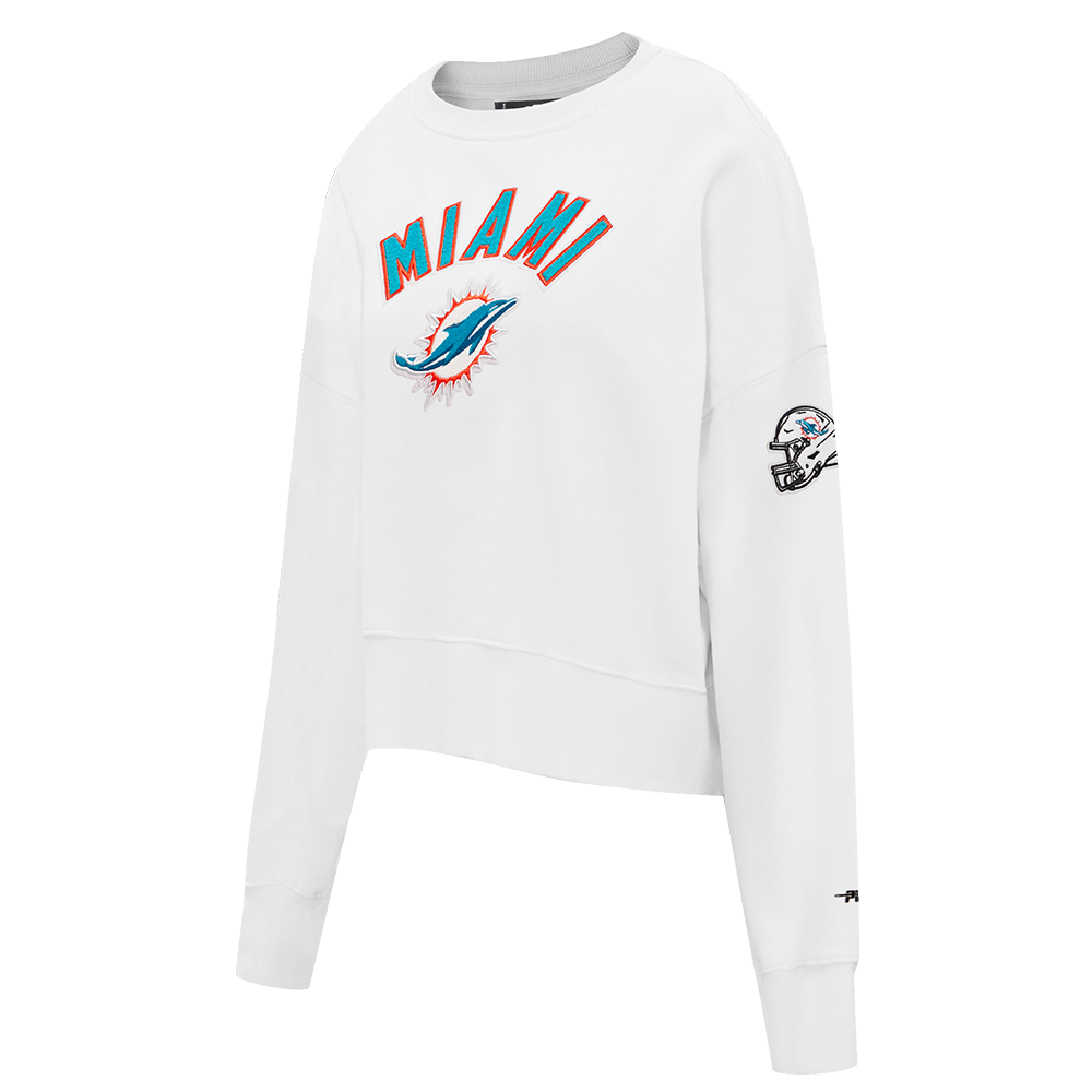NFL MIAMI DOLPHINS CLASSIC WOMEN'S CREWNECK (WHITE)
