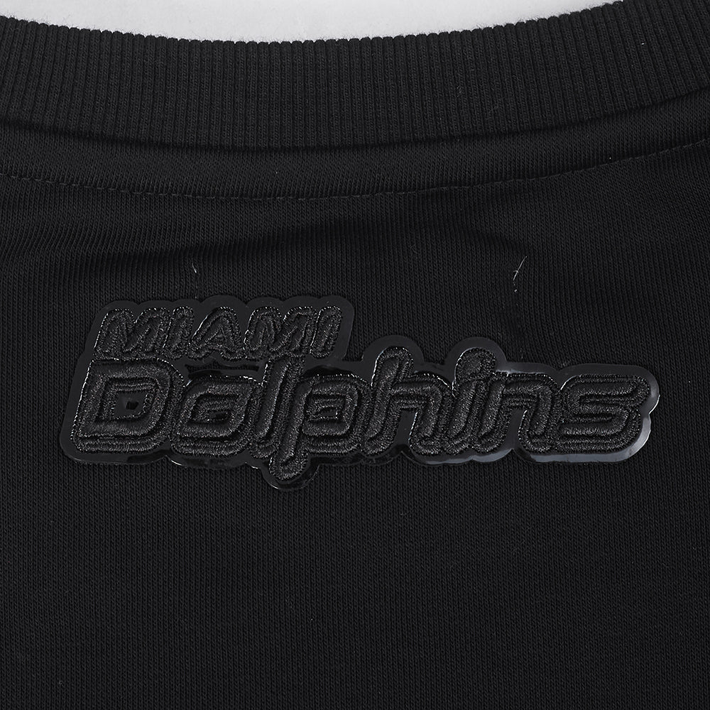 NFL MIAMI DOLPHINS TRIPLE BLACK WOMEN'S FLC CREWNECK (TRIPLE BLACK WOMEN'S)