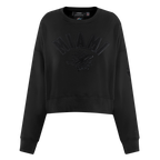 NFL MIAMI DOLPHINS TRIPLE BLACK WOMEN'S FLC CREWNECK (TRIPLE BLACK WOMEN'S)