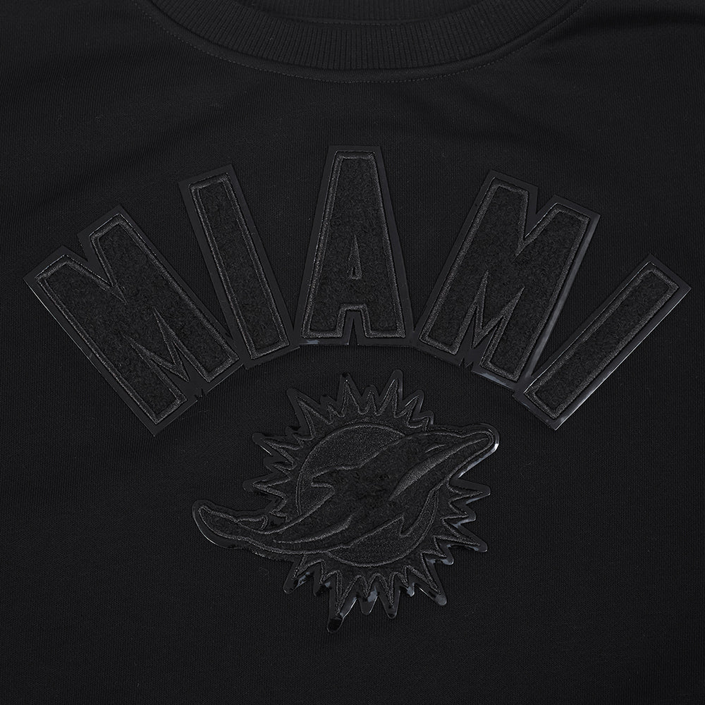 NFL MIAMI DOLPHINS TRIPLE BLACK WOMEN'S FLC CREWNECK (TRIPLE BLACK WOMEN'S)