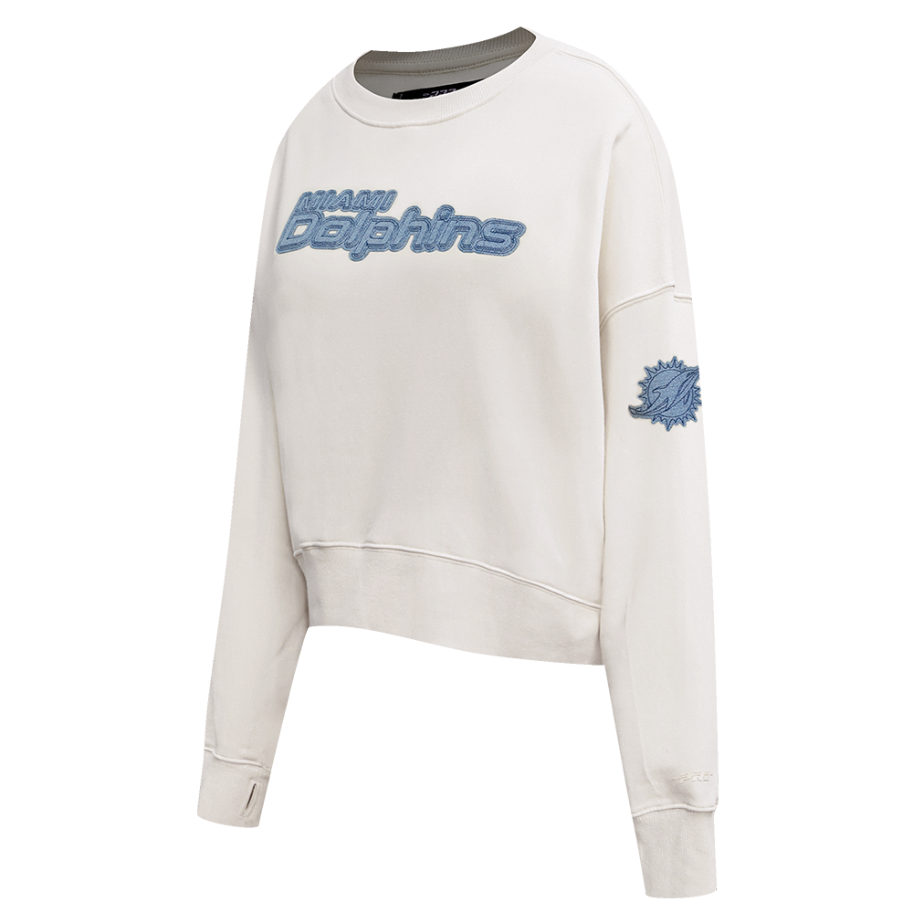 NFL MIAMI DOLPHINS VARSITY BLUES WOMEN'S CREWNECK (LINEN)