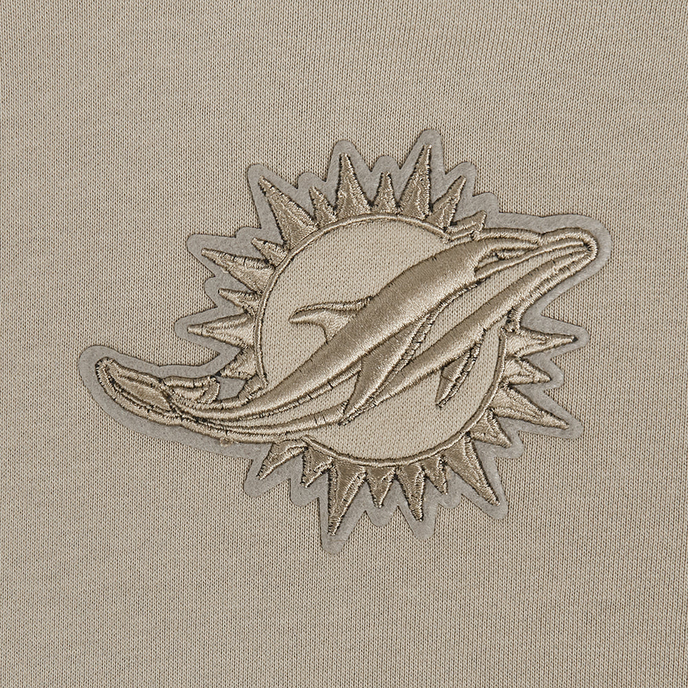 NFL MIAMI DOLPHINS NEUTRAL CHANDAIL À CAPUCHON COURT EN MOLLETON (TAUPE)