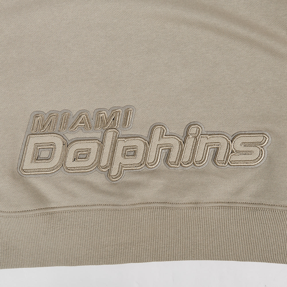NFL MIAMI DOLPHINS NEUTRAL CHANDAIL À CAPUCHON COURT EN MOLLETON (TAUPE)