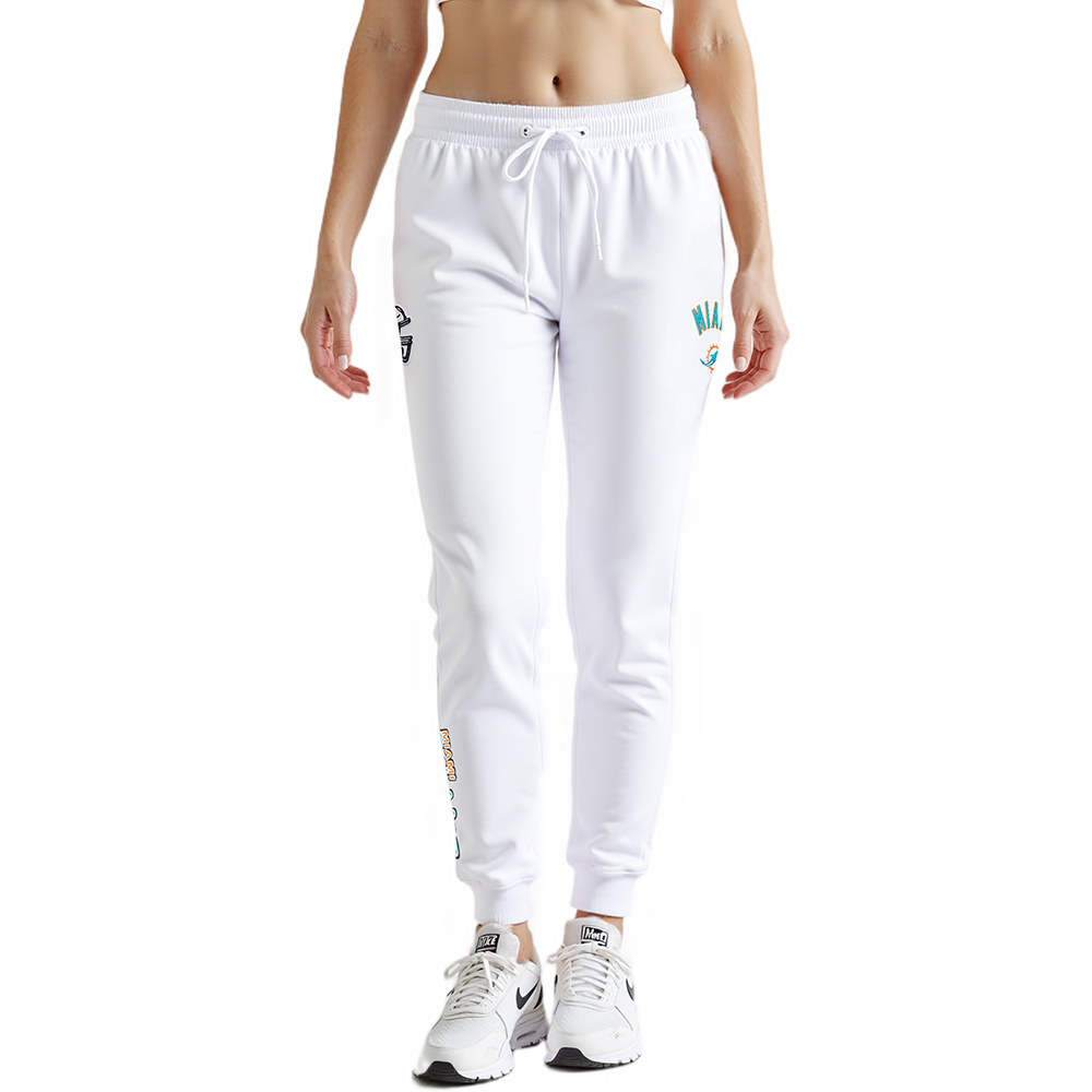 NFL MIAMI DOLPHINS CLASSIC WOMEN'S FLEECE SWEATPANT (WHITE)