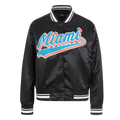 NFL MIAMI DOLPHINS SCRIPT TAIL BLOUSON EN SATIN POUR FEMME (NOIR)