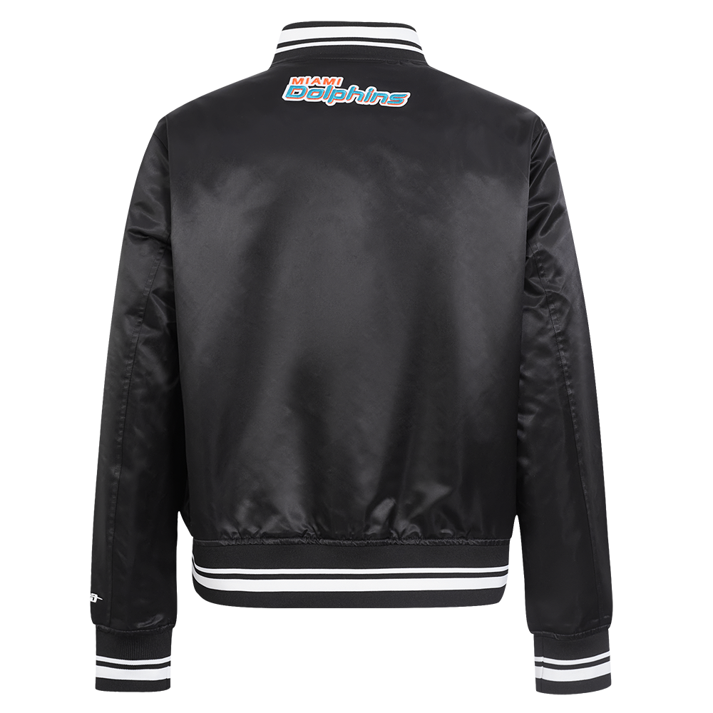 NFL MIAMI DOLPHINS SCRIPT TAIL BLOUSON EN SATIN POUR FEMME (NOIR)