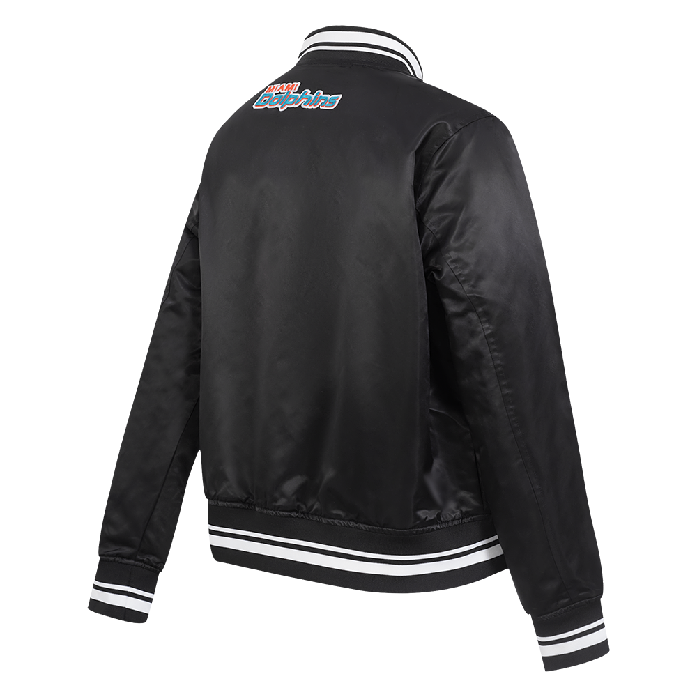 NFL MIAMI DOLPHINS SCRIPT TAIL BLOUSON EN SATIN POUR FEMME (NOIR)