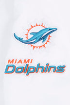 NFL MIAMI DOLPHINS CLASSIC BLOUSON EN SATIN POUR FEMME (BLANC)