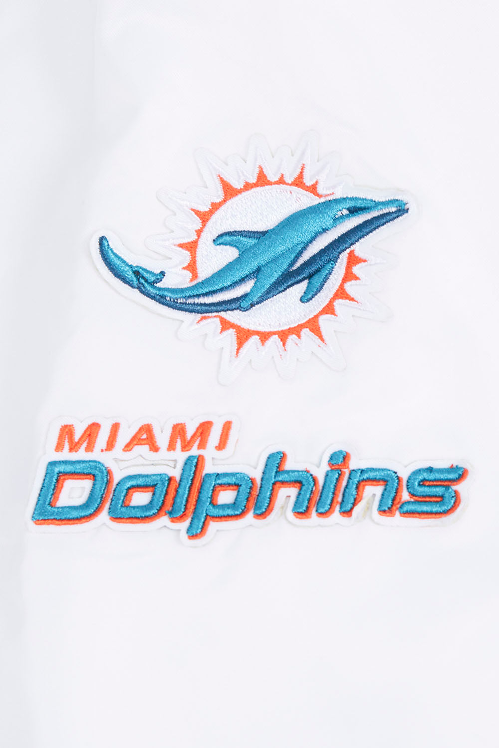 NFL MIAMI DOLPHINS CLASSIC BLOUSON EN SATIN POUR FEMME (BLANC)