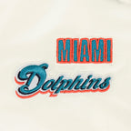 NFL MIAMI DOLPHINS RETRO CLASSICS WOMEN'S SATIN JACKET (EGGSHELL/BLACK)