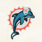 NFL MIAMI DOLPHINS RETRO CLASSICS WOMEN'S SATIN JACKET (EGGSHELL/BLACK)