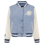 NFL MIAMI DOLPHINS VARSITY BLUES BLOUSON COLLÉGIAL EN DENIM POUR FEMME (DENIM/LIN)