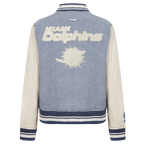 NFL MIAMI DOLPHINS VARSITY BLUES BLOUSON COLLÉGIAL EN DENIM POUR FEMME (DENIM/LIN)