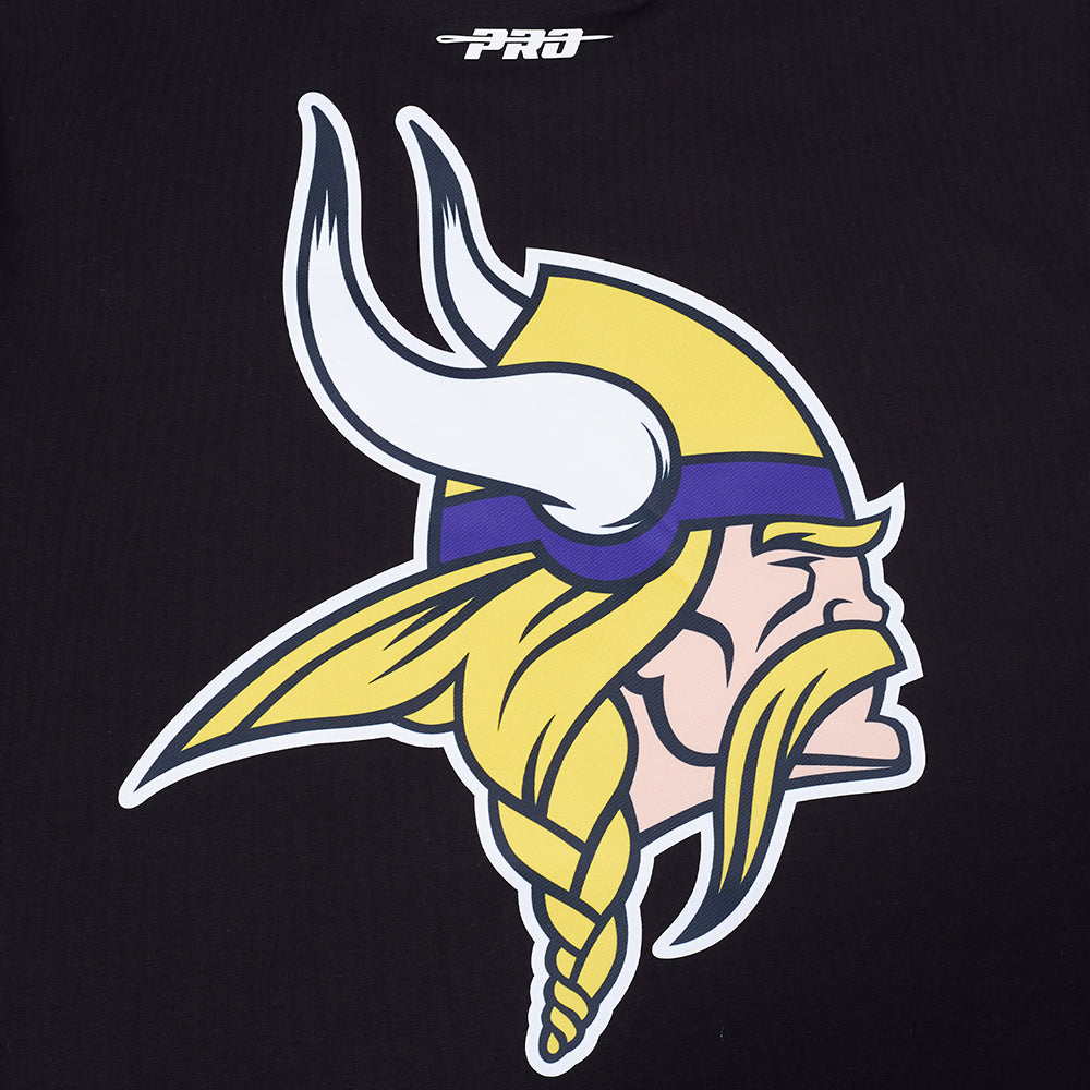 NFL MINNESOTA VIKINGS CLASSIC MESH T-SHIRT EN JERSEY SIMPLE À RAYURES POUR HOMME (NOIR/VIOLET)