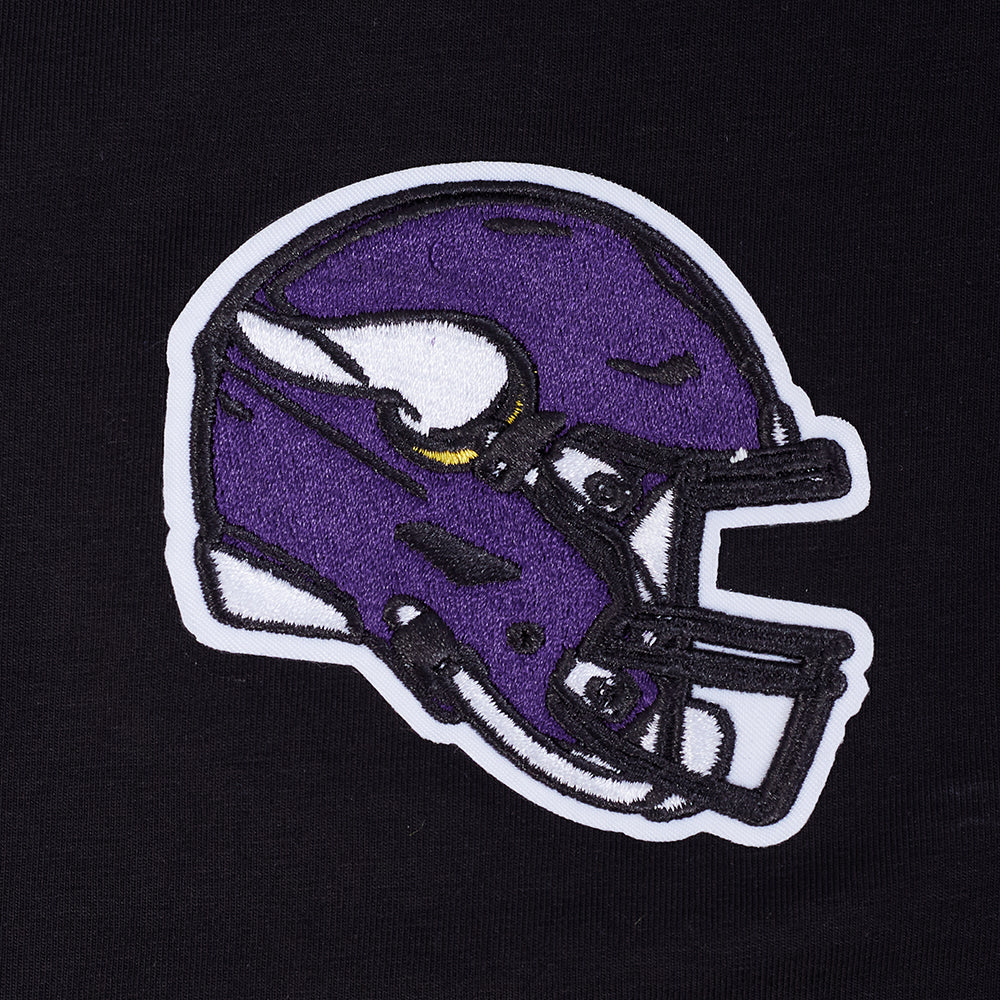 NFL MINNESOTA VIKINGS CLASSIC MESH T-SHIRT EN JERSEY SIMPLE À RAYURES POUR HOMME (NOIR/VIOLET)