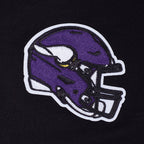 NFL MINNESOTA VIKINGS CLASSIC MESH T-SHIRT EN JERSEY SIMPLE À RAYURES POUR HOMME (NOIR/VIOLET)