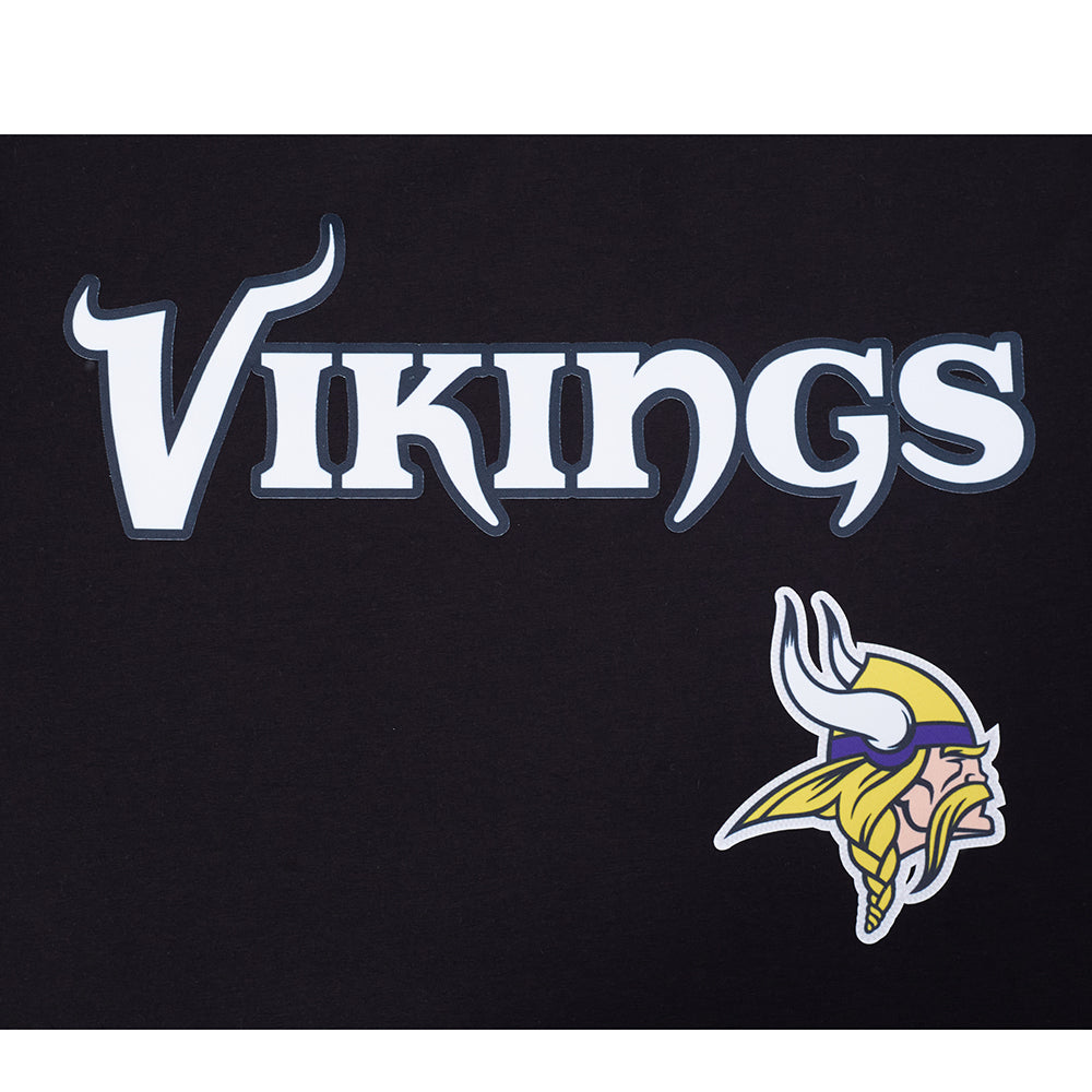 NFL MINNESOTA VIKINGS CLASSIC MESH T-SHIRT EN JERSEY SIMPLE À RAYURES POUR HOMME (NOIR/VIOLET)