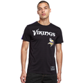 NFL MINNESOTA VIKINGS CLASSIC MESH T-SHIRT EN JERSEY SIMPLE À RAYURES POUR HOMME (NOIR/VIOLET)