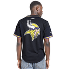 NFL MINNESOTA VIKINGS CLASSIC MAILLOT À BOUTONS EN FILET POUR HOMME (NOIR/VIOLET)