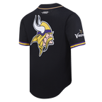 NFL MINNESOTA VIKINGS CLASSIC MAILLOT À BOUTONS EN FILET POUR HOMME (NOIR/VIOLET)