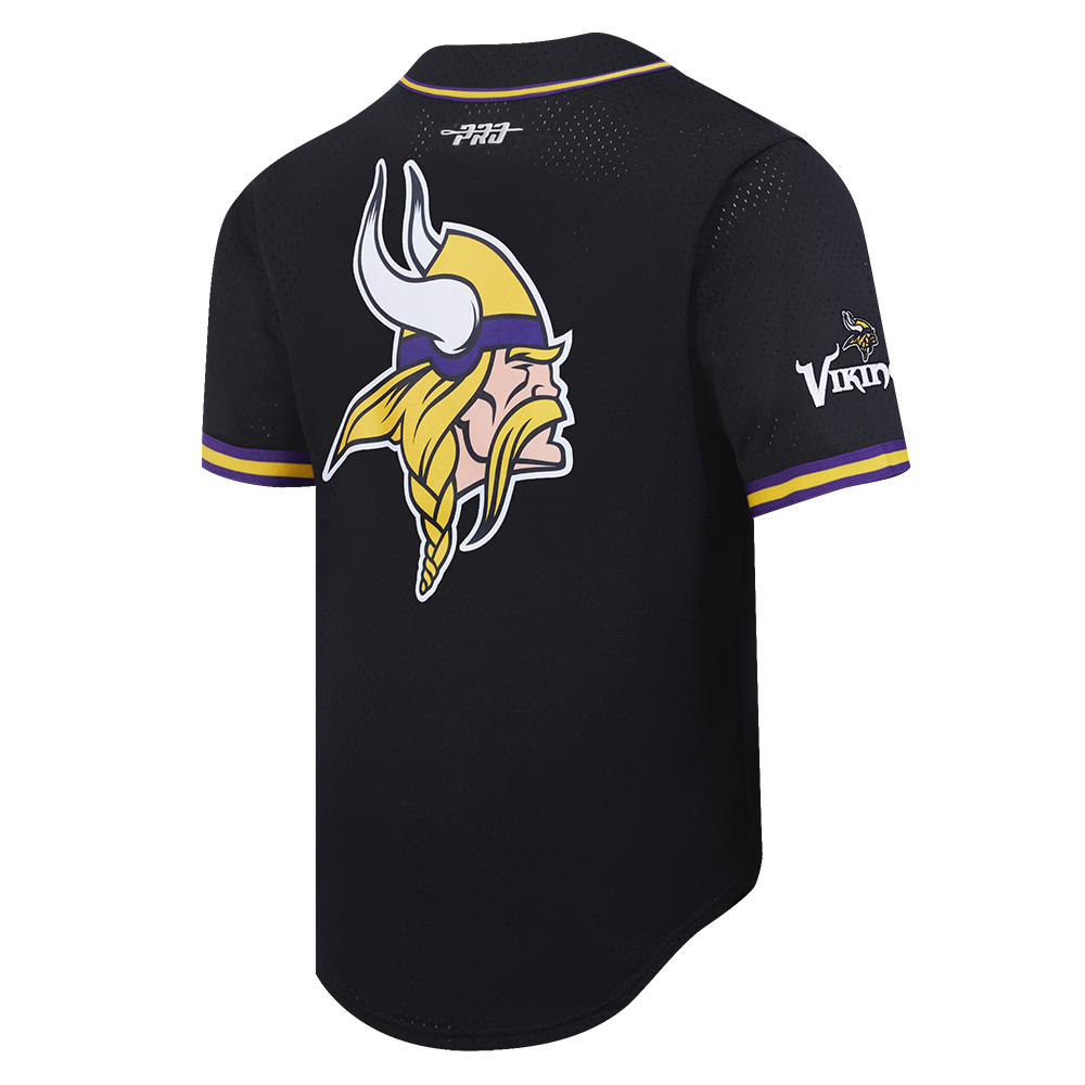 NFL MINNESOTA VIKINGS CLASSIC MAILLOT À BOUTONS EN FILET POUR HOMME (NOIR/VIOLET)