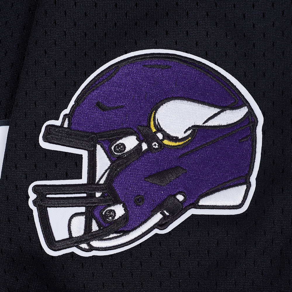 NFL MINNESOTA VIKINGS CLASSIC MAILLOT À BOUTONS EN FILET POUR HOMME (NOIR/VIOLET)