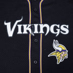 NFL MINNESOTA VIKINGS CLASSIC MAILLOT À BOUTONS EN FILET POUR HOMME (NOIR/VIOLET)