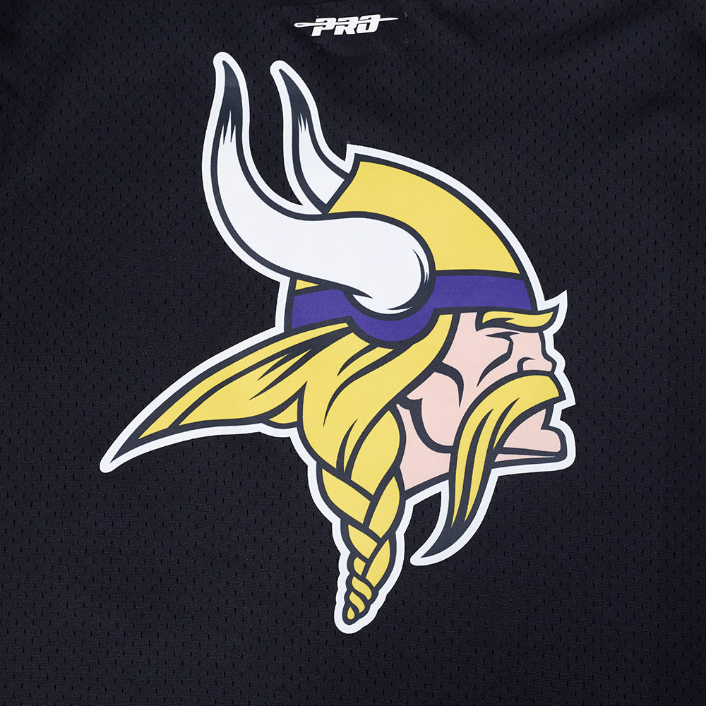 NFL MINNESOTA VIKINGS CLASSIC MAILLOT À BOUTONS EN FILET POUR HOMME (NOIR/VIOLET)