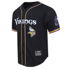 NFL MINNESOTA VIKINGS CLASSIC MAILLOT À BOUTONS EN FILET POUR HOMME (NOIR/VIOLET)