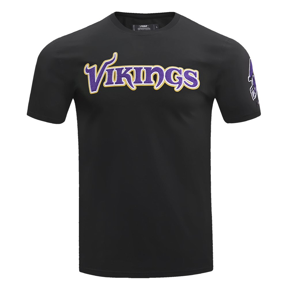 NFL MINNESOTA VIKINGS CLASSIC CHENILLE T-SHIRT POUR HOMME (NOIR)