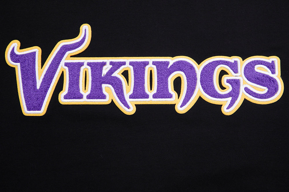 NFL MINNESOTA VIKINGS CLASSIC CHENILLE T-SHIRT POUR HOMME (NOIR)