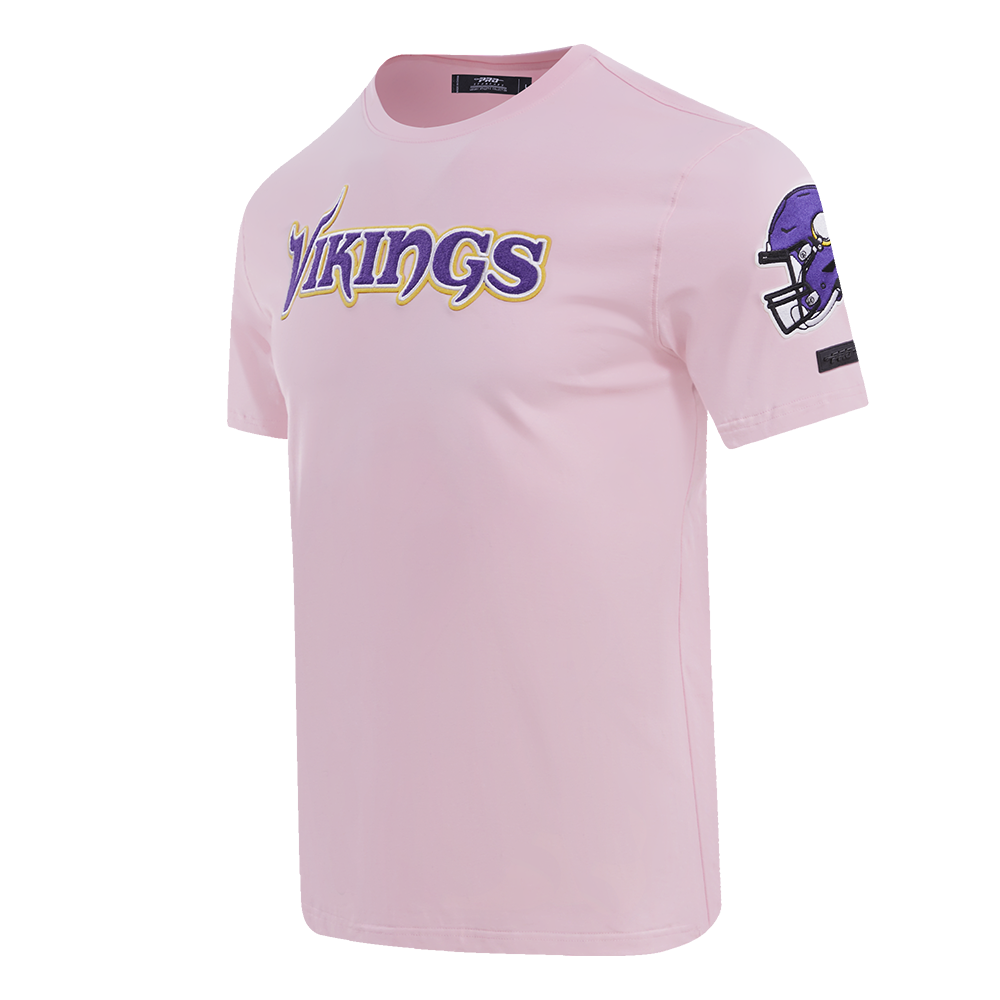 NFL MINNESOTA VIKINGS CLASSIC CHENILLE SINGLE JERSEY TEE (PINK)