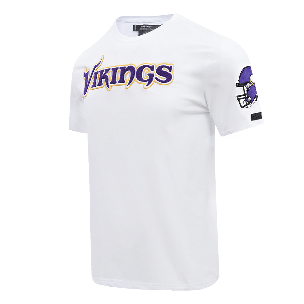 NFL MINNESOTA VIKINGS CLASSIC CHENILLE SINGLE JERSEY TEE (WHITE)