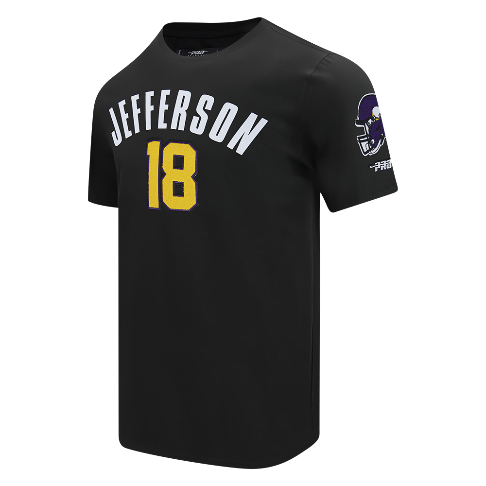 NFL MINNESOTA VIKINGS JUSTIN JEFFERSON #18 CLASSIC PNN MEN'S SJ TEE (BLACK)