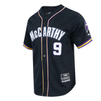 NFL MINNESOTA VIKINGS JJ MCCARTHY #9 CLASSIC MESH PNN CHEMISE BOUTONNÉE EN FILET POUR HOMME (NOIR/VIOLET)