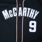 NFL MINNESOTA VIKINGS JJ MCCARTHY #9 CLASSIC MESH PNN CHEMISE BOUTONNÉE EN FILET POUR HOMME (NOIR/VIOLET)