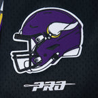 NFL MINNESOTA VIKINGS JJ MCCARTHY #9 CLASSIC MESH PNN CHEMISE BOUTONNÉE EN FILET POUR HOMME (NOIR/VIOLET)