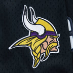 NFL MINNESOTA VIKINGS JJ MCCARTHY #9 CLASSIC MESH PNN CHEMISE BOUTONNÉE EN FILET POUR HOMME (NOIR/VIOLET)