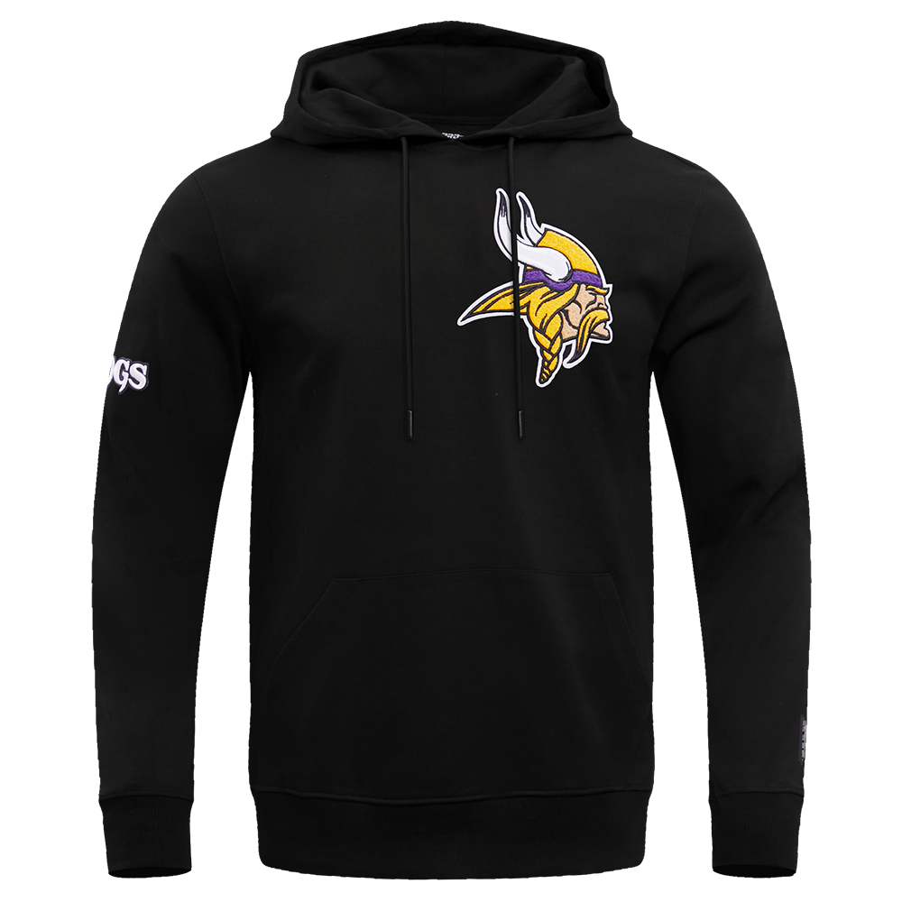 NFL MINNESOTA VIKINGS CLASSIC CHENILLE CHANDAIL À CAPUCHON EN MAILLE DOUBLE POUR HOMME (NOIR)