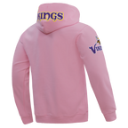 NFL MINNESOTA VIKINGS CLASSIC CHENILLE CHANDAIL À CAPUCHON EN MAILLE DOUBLE (ROSE)