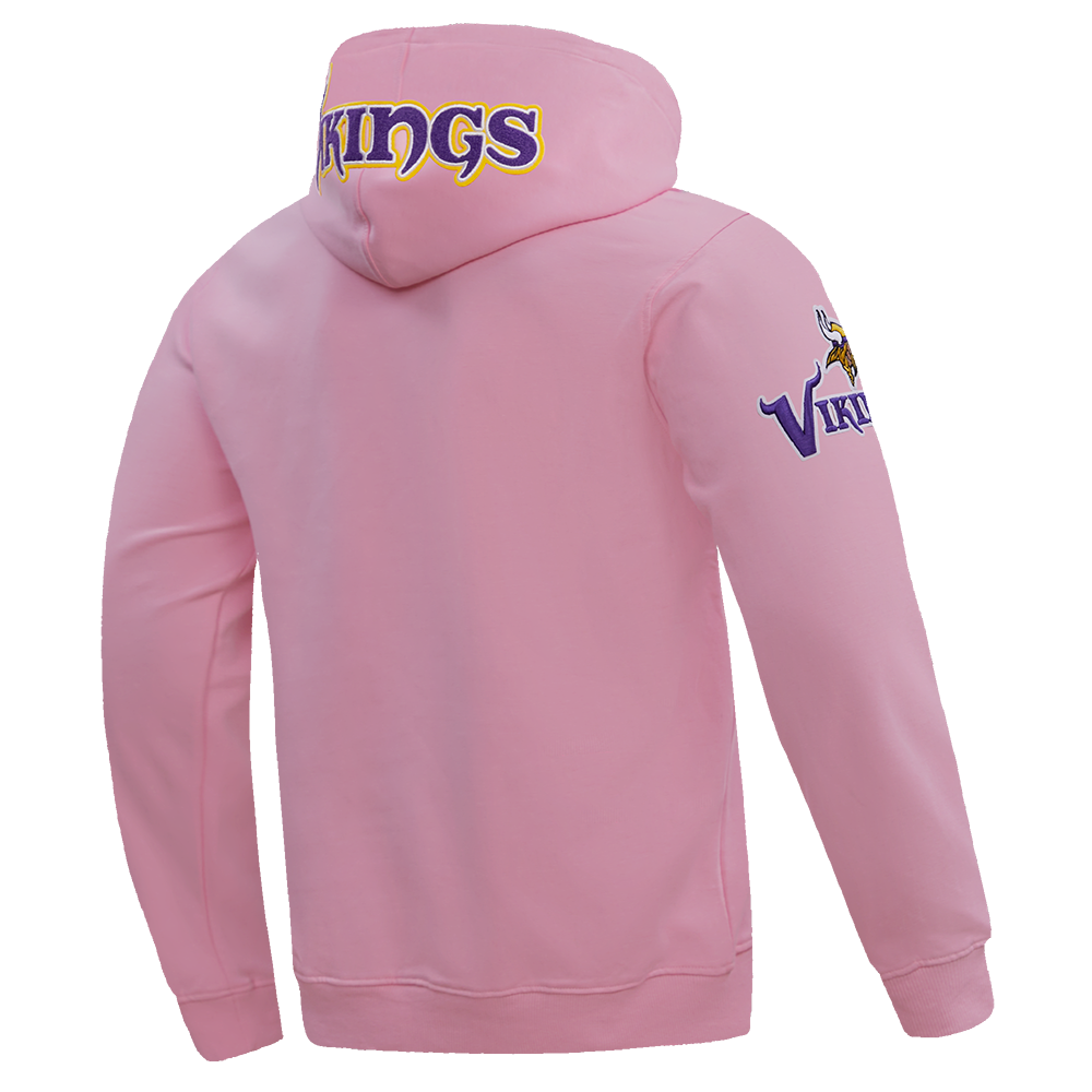NFL MINNESOTA VIKINGS CLASSIC CHENILLE CHANDAIL À CAPUCHON EN MAILLE DOUBLE (ROSE)