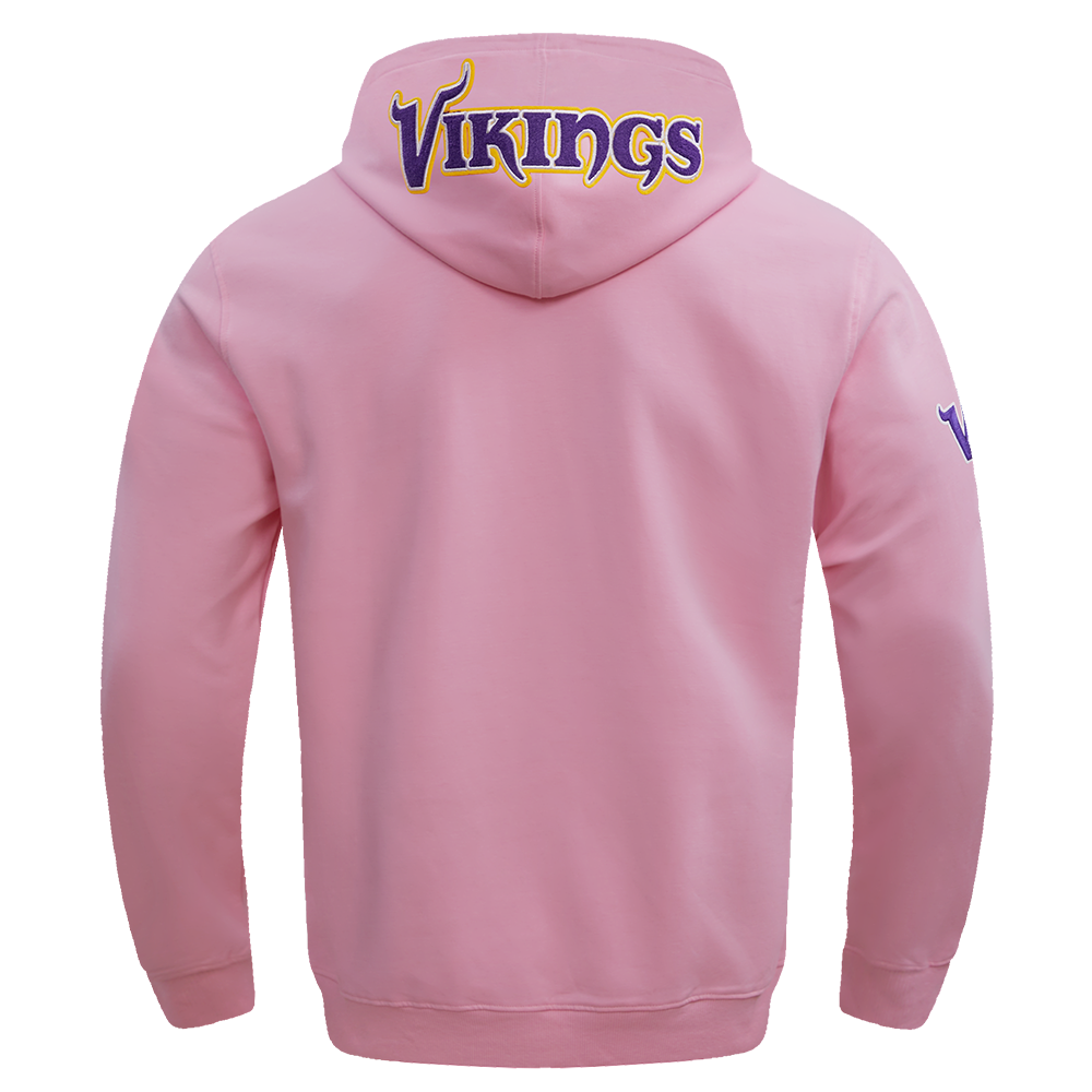 NFL MINNESOTA VIKINGS CLASSIC CHENILLE CHANDAIL À CAPUCHON EN MAILLE DOUBLE (ROSE)